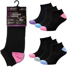 Ladies 3 Pack Twist Tarn H&t Trainer Socks (SK1038)
