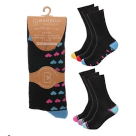 Ladies 3pk Bamboo H&t Non Elastic Socks Ladies 3pk Bamboo H&t Non Elastic Socks