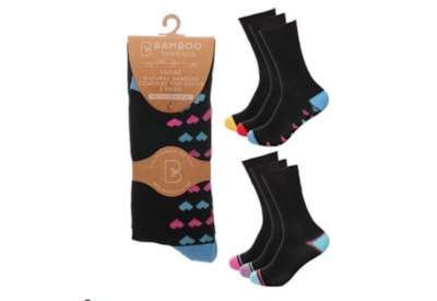 Ladies 3pk Bamboo H&t Non Elastic Socks Ladies 3pk Bamboo H&t Non Elastic Socks