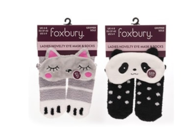 Ladies Novelty Eye Mask & Socks w Gripper Ladies Novelty Eye Mask & Socks w Gripper