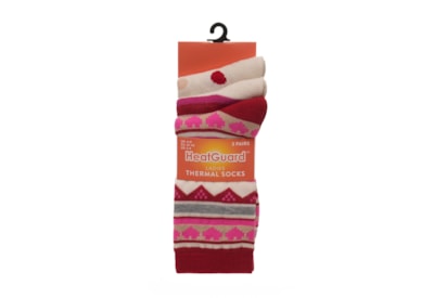 Ladies 3pk Patterned Thermal Socks Ladies 3pk Patterned Thermal Socks