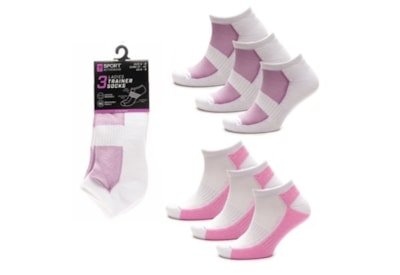 Ladies Half Terry Trainer Socks 3Pk Ladies Half Terry Trainer Socks 3Pk