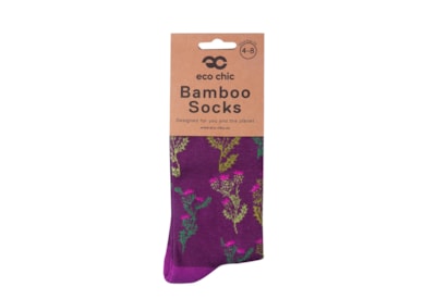 Eco Chic Purple Thistle Bamboo Socks 4-8 Eco Chic Purple Thistle Bamboo Socks 4-8