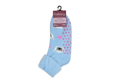 Ladies Design Brushed Bed Socks With Gripper (SK184A)