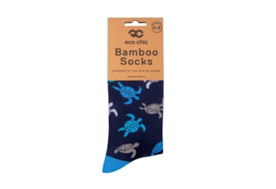 Eco Chic Navy Turtle Bamboo Socks 4-8 Eco Chic Navy Turtle Bamboo Socks 4-8
