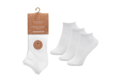 Ladies 3pk Bamboo White Trainer Socks Ladies 3pk Bamboo White Trainer Socks