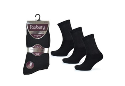 rjm Ladies 3pk Black Diabetic Socks Size4-7 rjm Ladies 3pk Black Diabetic Socks Size4-7