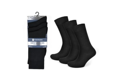 Mens 3pk Black Cotton/elastane Socks Mens 3pk Black Cotton/elastane Socks