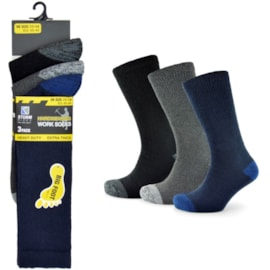 rjm Mens 3pack Big Foot Crew Socks (SK631)