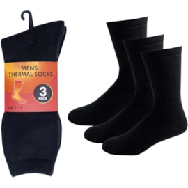 Mens 3 Pack Thermal Socks Black (SK680)