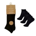 Ladies 3Pk Bamboo Black Trainer Socks