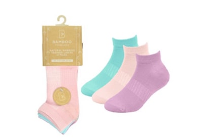 Ladies 3 Pack Bamboo Pastel Trainer Socks Ladies 3 Pack Bamboo Pastel Trainer Socks