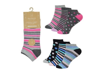 Ladies 3 Pack Bamboo Design Trainer Socks Ladies 3 Pack Bamboo Design Trainer Socks
