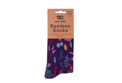 Eco Chic Purple Lush Floral Bamboo Socks 4-8 Eco Chic Purple Lush Floral Bamboo Socks 4-8