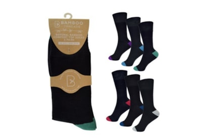 Mens 3 Pack Bamboo Non Elastic Heel & Toe Socks Mens 3 Pack Bamboo Non Elastic Heel & Toe Socks