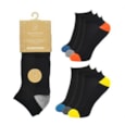 Mens 3 Pack Bamboo Heel & Toe Trainer Socks S (SK866)