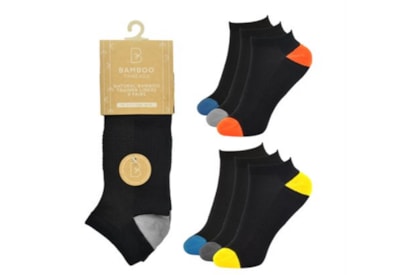 Mens 3 Pack Bamboo Heel & Toe Trainer Socks S (SK866)
