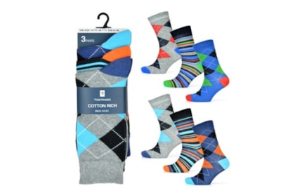 Mens 3pk Argyle Design Socks Mens 3pk Argyle Design Socks