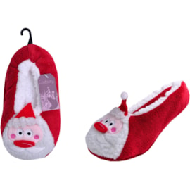 Ladies Santa Slipper Socks Asstd (SK970)