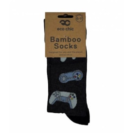 Eco Chic Dark Grey Gaming Controllers Bamboo Socks 6-11 (SKL02DG)