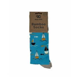 Eco Chic Blue Yachts Bamboo Socks 6-11 (SKL10BU)