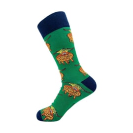 Eco Chic Green Highland Cow Bamboo Socks 6-11 (SKL12GN)
