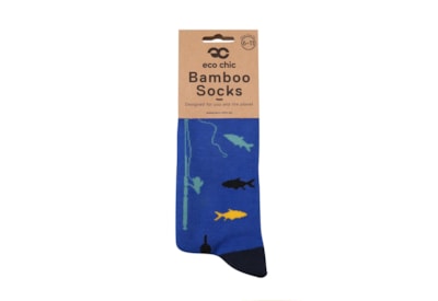 Eco Chic Navy Fishing Bamboo Socks 6-11 Eco Chic Navy Fishing Bamboo Socks 6-11