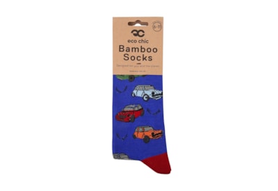 Eco Chic Blue Minicar Bamboo Socks 6-11 Eco Chic Blue Minicar Bamboo Socks 6-11