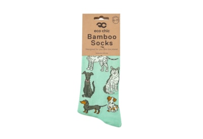 Eco Chic Blue Dogs Bamboo Socks 6-11