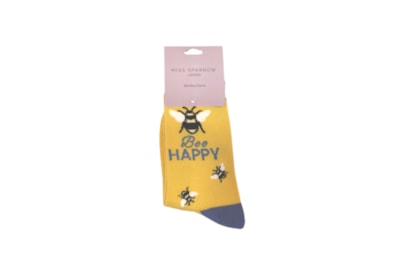 Miss Sparrow Be Happy Socks Yellow (SKS267YELLOW)