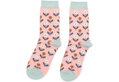 Miss Sparrow Fun Floral Socks Dusky Pink (SKS381DUSKYPINK)