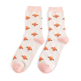 Miss Sparrow Highland Cow Socks Silver Miss Sparrow Highland Cow Socks Silver