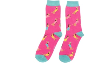 Miss Sparrow Sauage Dog Pals Socks Hot Pink (SKS400HOTPINK)