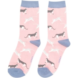 Miss Sparrow Wandering Cats Socks Pink (SKS401PINK)