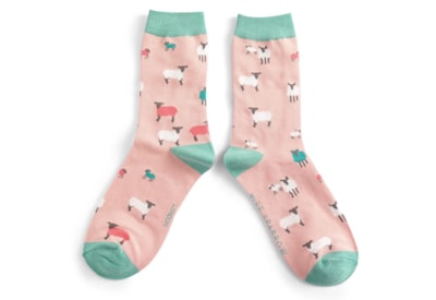 Miss Sparrow Sheep Family Socks Dusky Pink (SKS423DUSKYPINK)