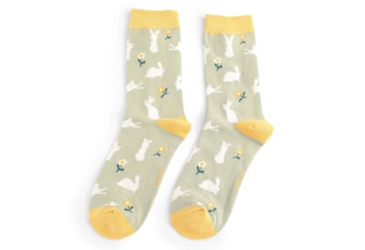 Miss Sparrow Bunnies & Daisies Socks Mint (SKS431MINT)