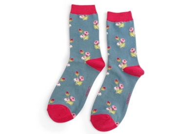 Miss Sparrow Mini Floral Socks Denim (SKS433DENIM)