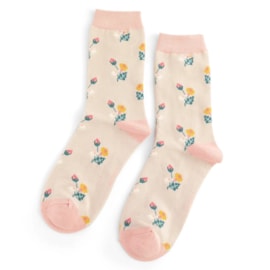 Miss Sparrow Mini Floral Socks Silver (SKS433SILVER)