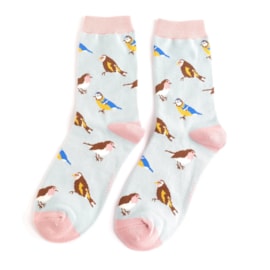 Miss Sparrow Garden Birds Socks Pale Blue Miss Sparrow Garden Birds Socks Pale Blue