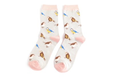 Miss Sparrow Garden Birds Socks Silver Miss Sparrow Garden Birds Socks Silver