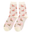 Miss Sparrow Skiing Sausage Dogs Socks Silver Miss Sparrow Skiing Sausage Dogs Socks Silver