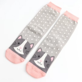 Miss Sparrow Cool Cat Socks Light Grey Miss Sparrow Cool Cat Socks Light Grey