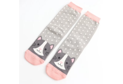 Miss Sparrow Cool Cat Socks Light Grey Miss Sparrow Cool Cat Socks Light Grey