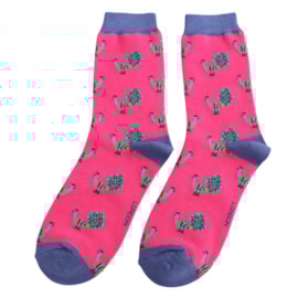 Miss Sparrow Bamboo Socks Peacock Hot Pink Miss Sparrow Bamboo Socks Peacock Hot Pink
