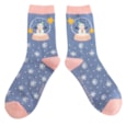 Miss Sparrow Bamboo Socks Snow Globes Denim