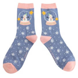 Miss Sparrow Bamboo Socks Snow Globes Denim