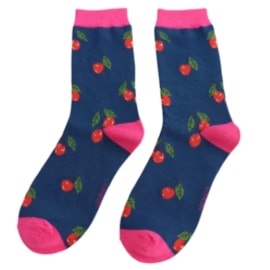 Miss Sparrow Cherries Socks Navy