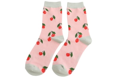 Miss Sparrow Cherries Socks Pale Pink Miss Sparrow Cherries Socks Pale Pink