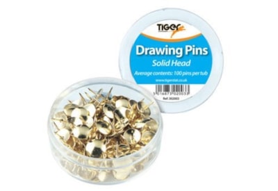 Tiger Solid Head Drawing Pins Tub (100s) (302003)