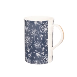 Siip Floral Fluted Mug Navy Siip Floral Fluted Mug Navy